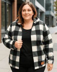 CAMPERA PIEL - Negra y Blanca
