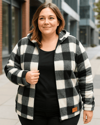 CAMPERA PIEL - Negra y Blanca