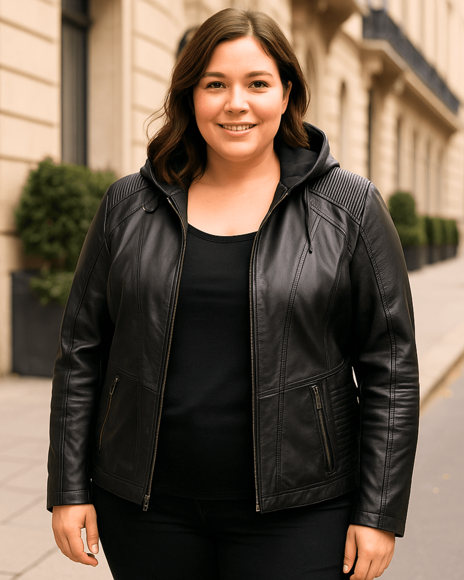 CAMPERA ECOCUERO DENVER - Negro