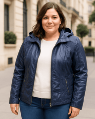 CAMPERA ECOCUERO DENVER - Azul