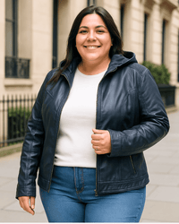 CAMPERA ECOCUERO DENVER - Azul