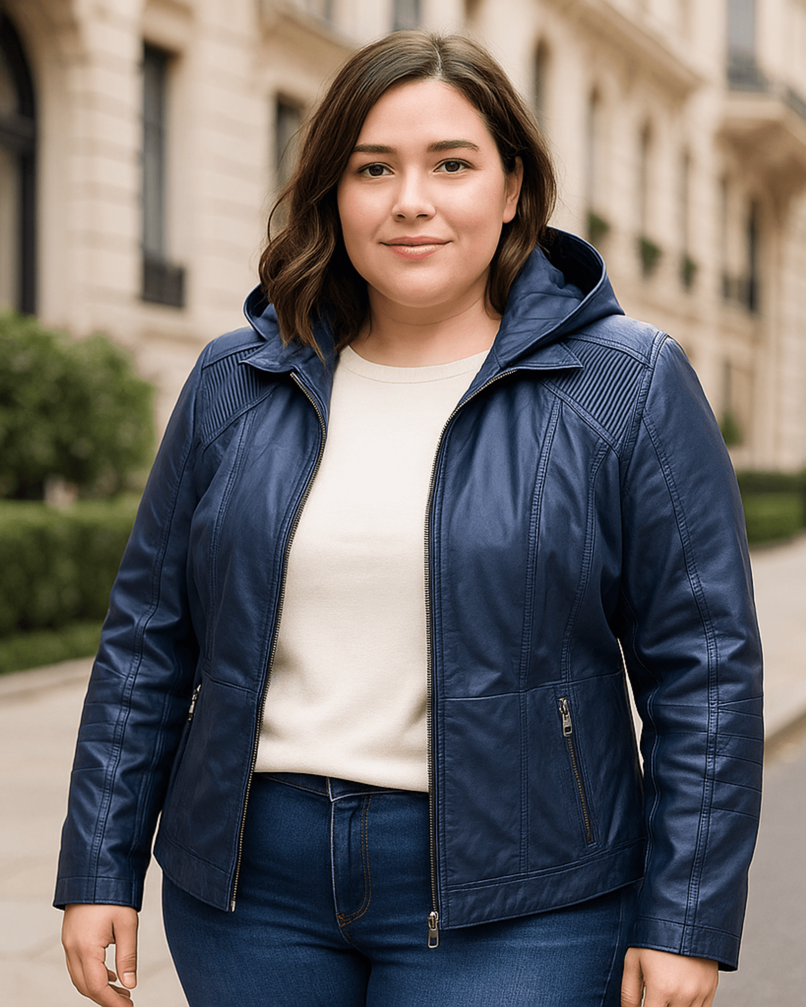 CAMPERA ECOCUERO DENVER - Azul