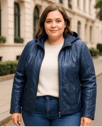 CAMPERA ECOCUERO DENVER - Azul