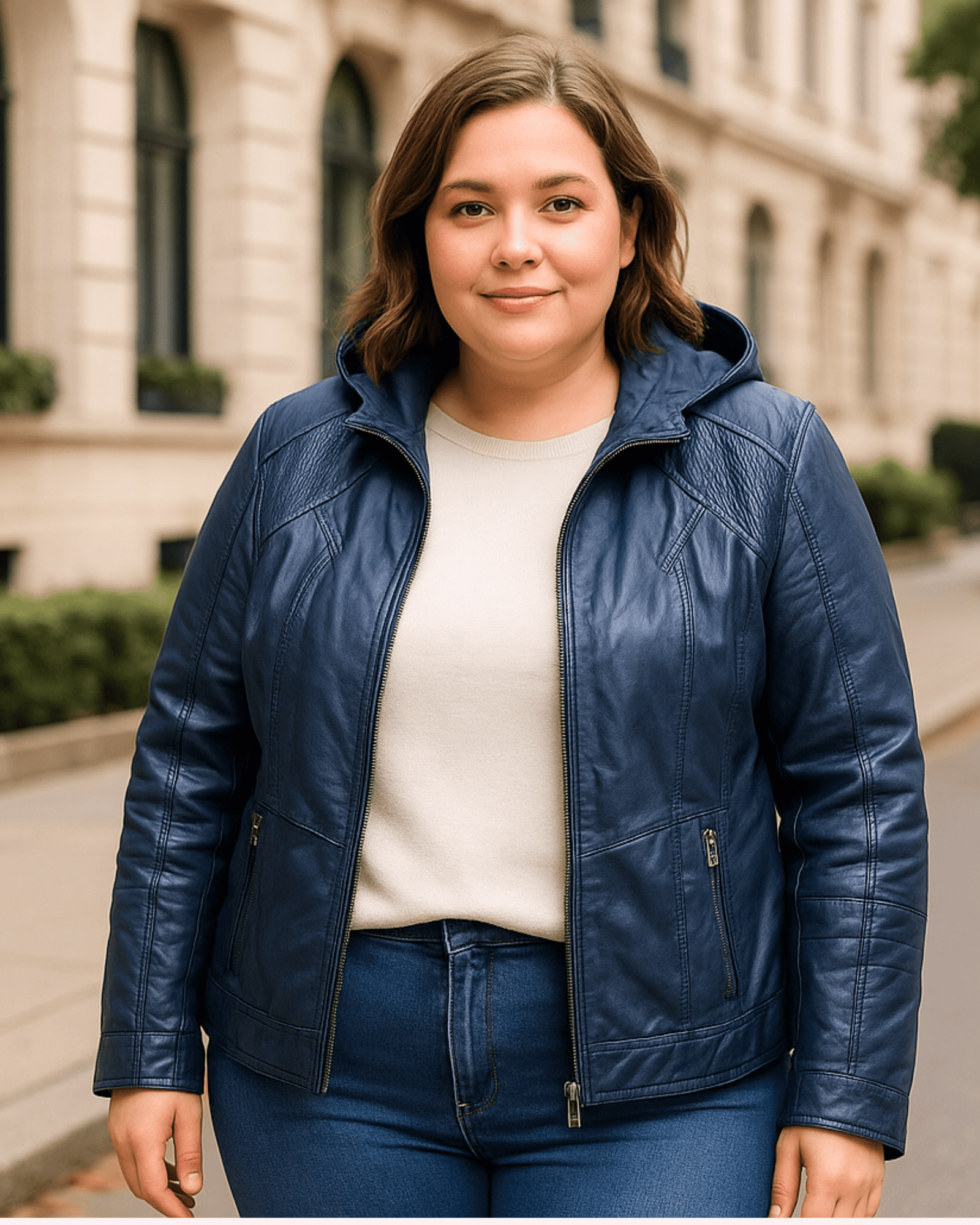 CAMPERA ECOCUERO DENVER - Azul