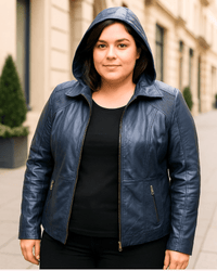 CAMPERA ECOCUERO DENVER - Azul