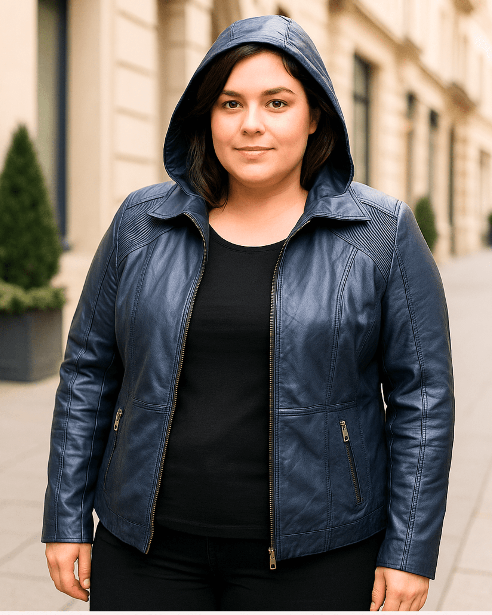 CAMPERA ECOCUERO DENVER - Azul