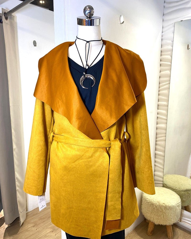 BLAZER / TAPADO GAMUZA - Mostaza