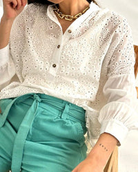 Blusa Camisa Broderie ABELIA