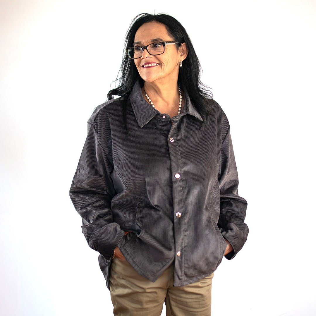 CHAQUETA PANA GENUINA - Gris violaceo