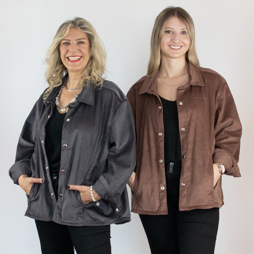 CHAQUETA PANA GENUINA - Gris violaceo