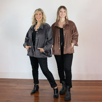 CHAQUETA PANA GENUINA - Gris violaceo