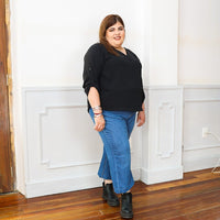 PANTALON JEAN WIDE LEG RENATA - Azul Medio