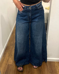 PANTALON JEAN PATA ELEFANTE - Azul