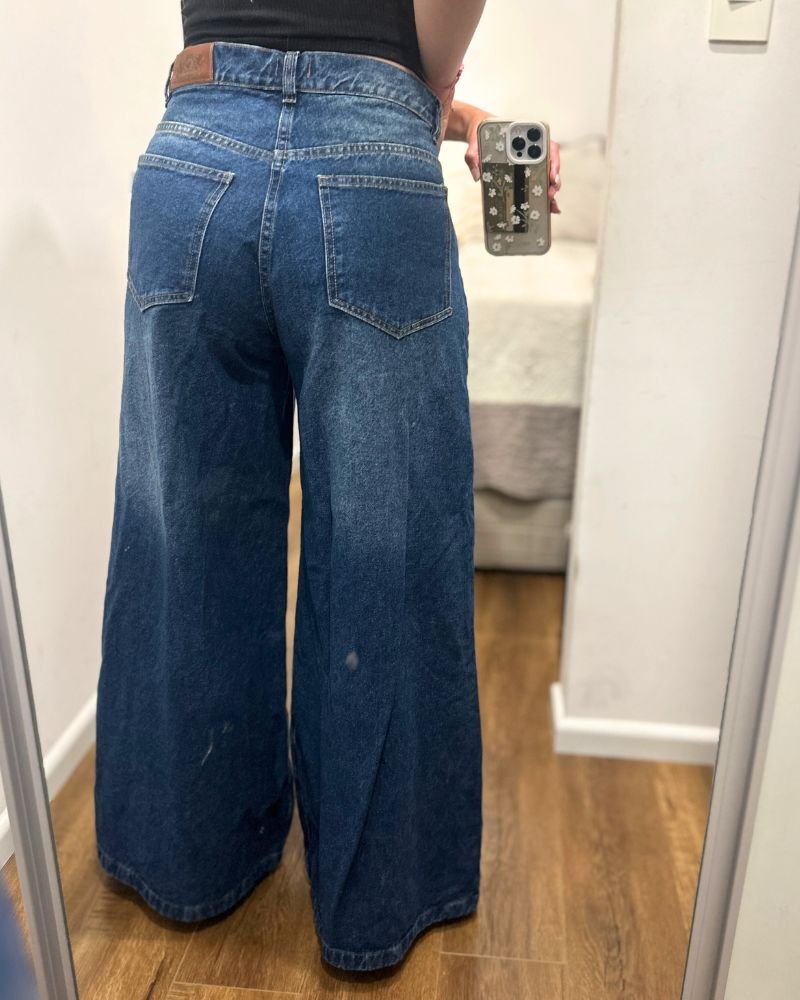 PANTALON JEAN PATA ELEFANTE - Azul