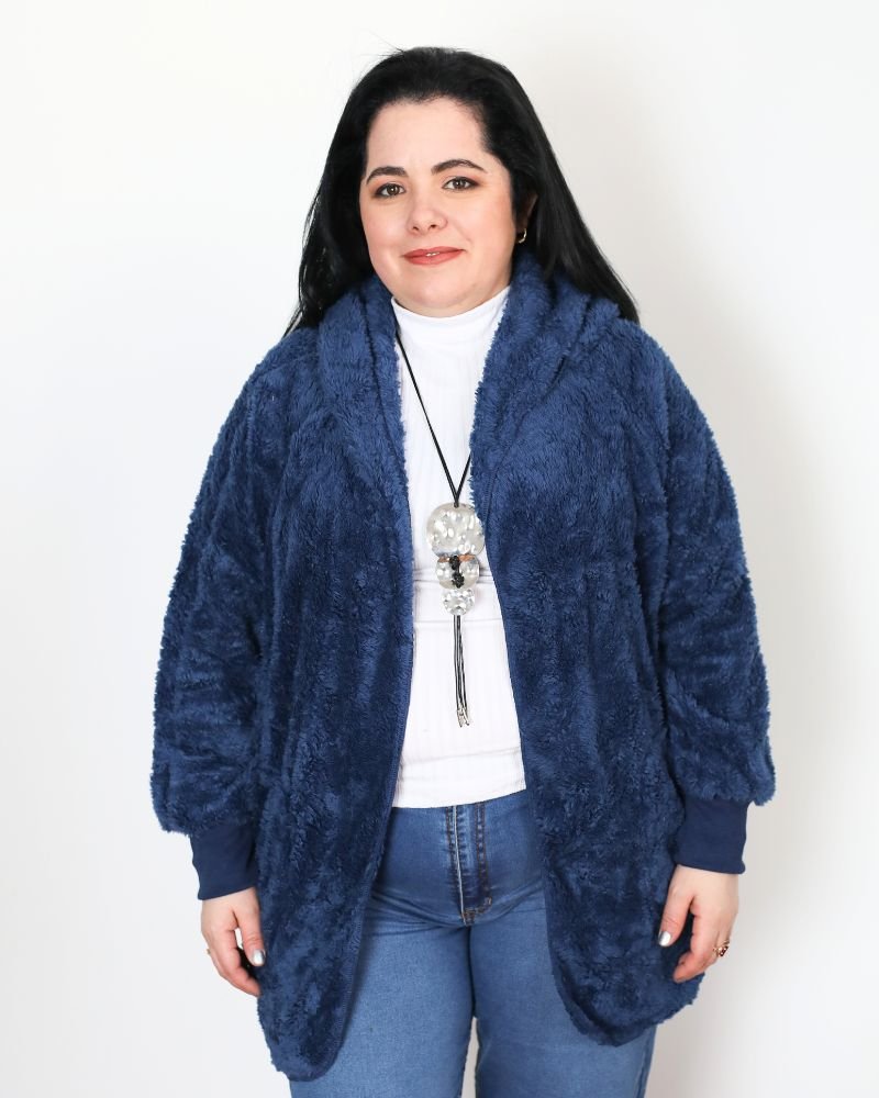 SACO PIEL GRECIA s/Cierre - Azul