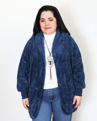 SACO PIEL GRECIA s/Cierre - Azul