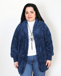 SACO PIEL GRECIA s/Cierre - Azul