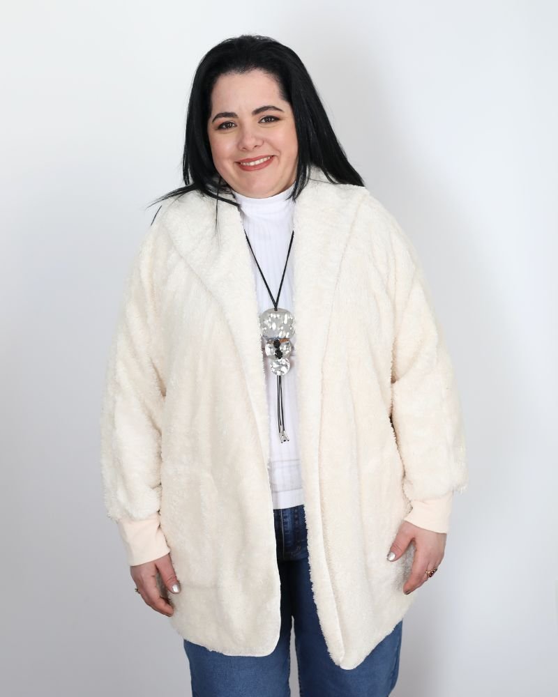 SACO PIEL GRECIA s/Cierre - Blanco Marfil