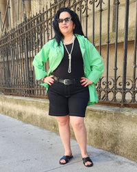 SHORT BERMUDA JEAN - Negro