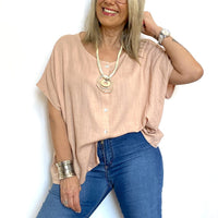 BLUSA CAMISA ANGEL - Rosa Viejo