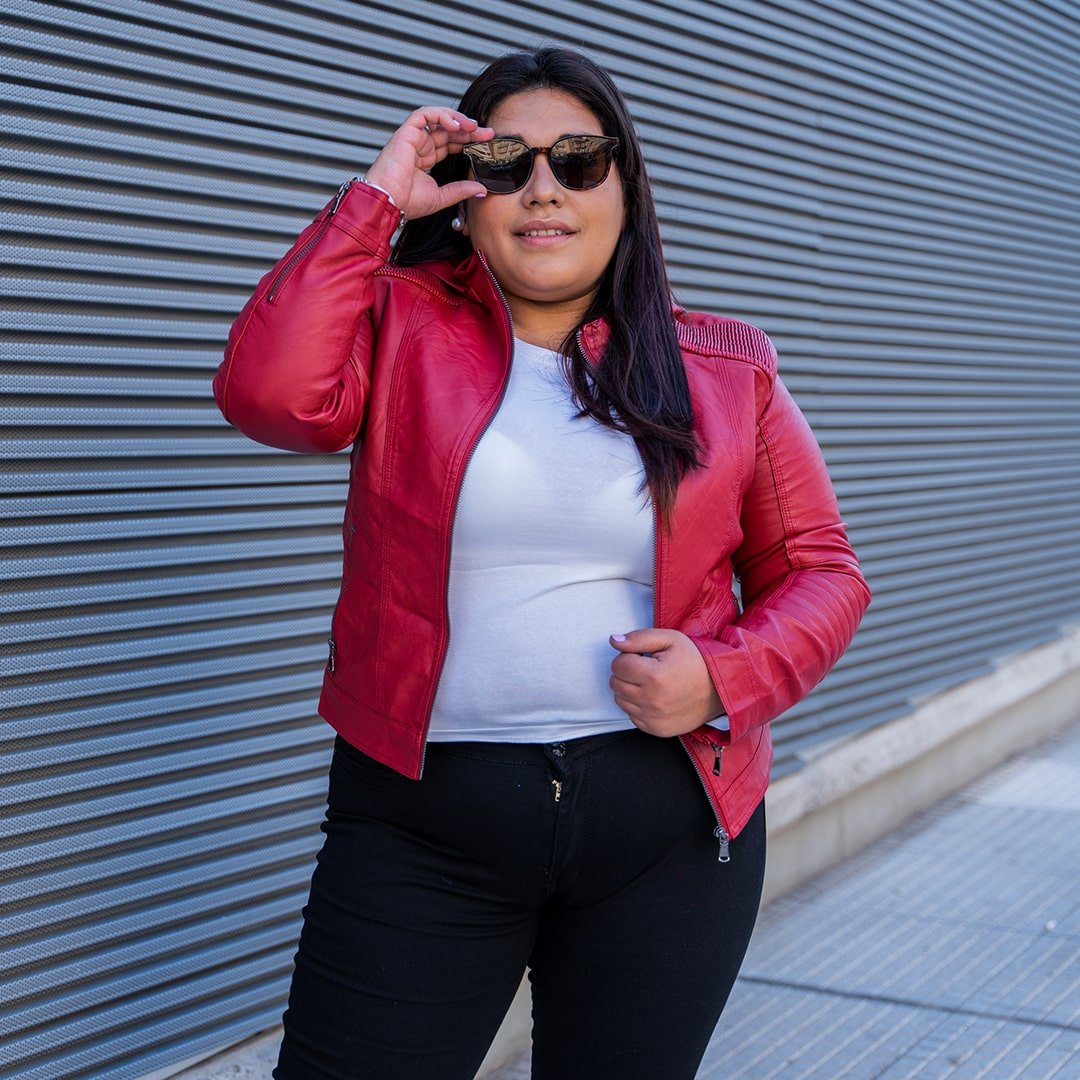 CAMPERA ECOCUERO DENVER - Rojo