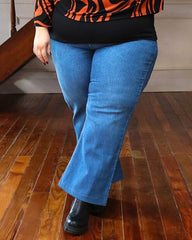 PANTALON JEAN WIDE LEG RENATA - Azul Medio