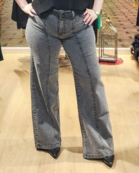 PANTALON JEAN WIDE LEG - Gris