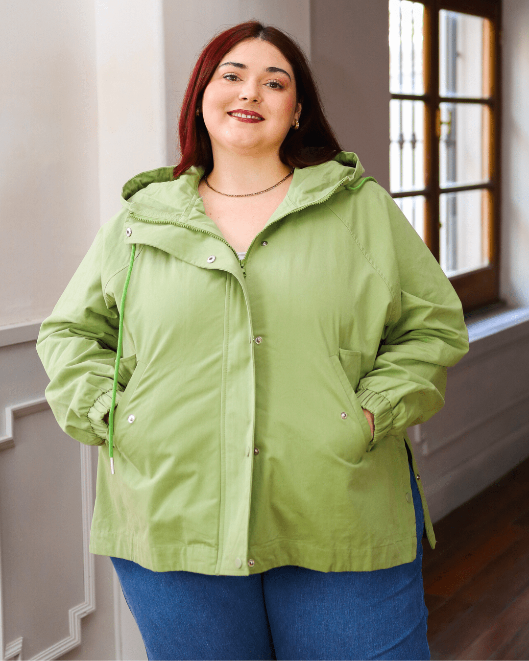 Campera Gabardina Roble Verde