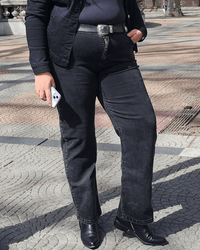 PANTALÓN JEAN RECTO - Gris Oscuro