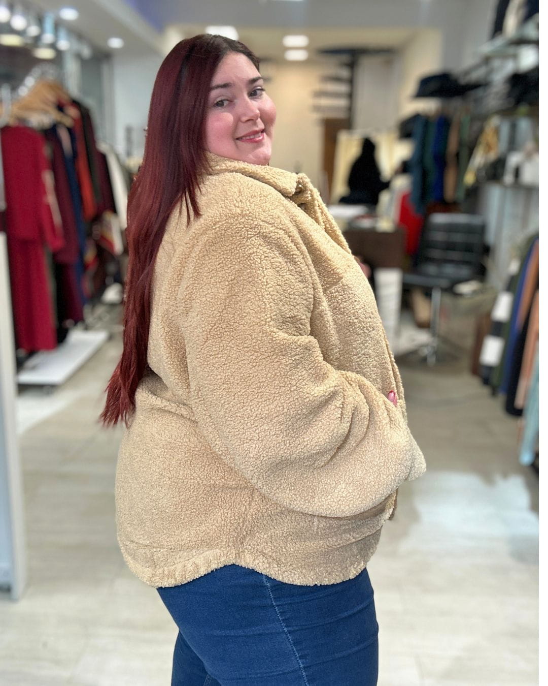 CHAQUETA CORDERITO MONTREAL LARGA - Talles Grandes 🛡️ COMPRA SEGURA 🛡️