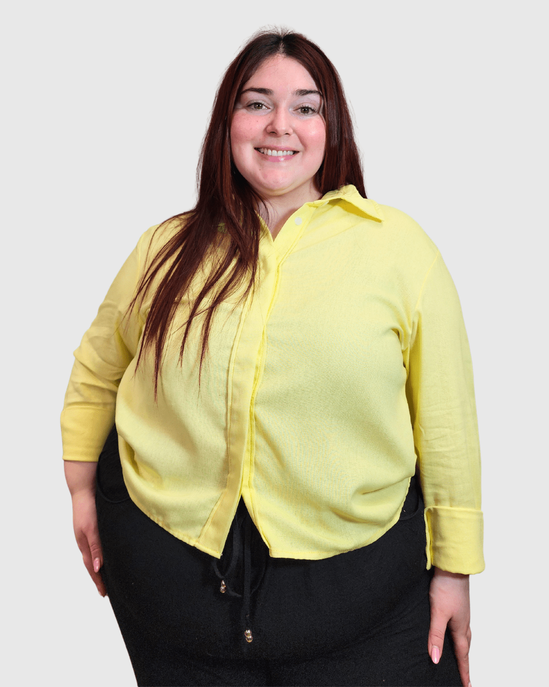 CAMISA ROMA LINO sin LAZO - Amarillo