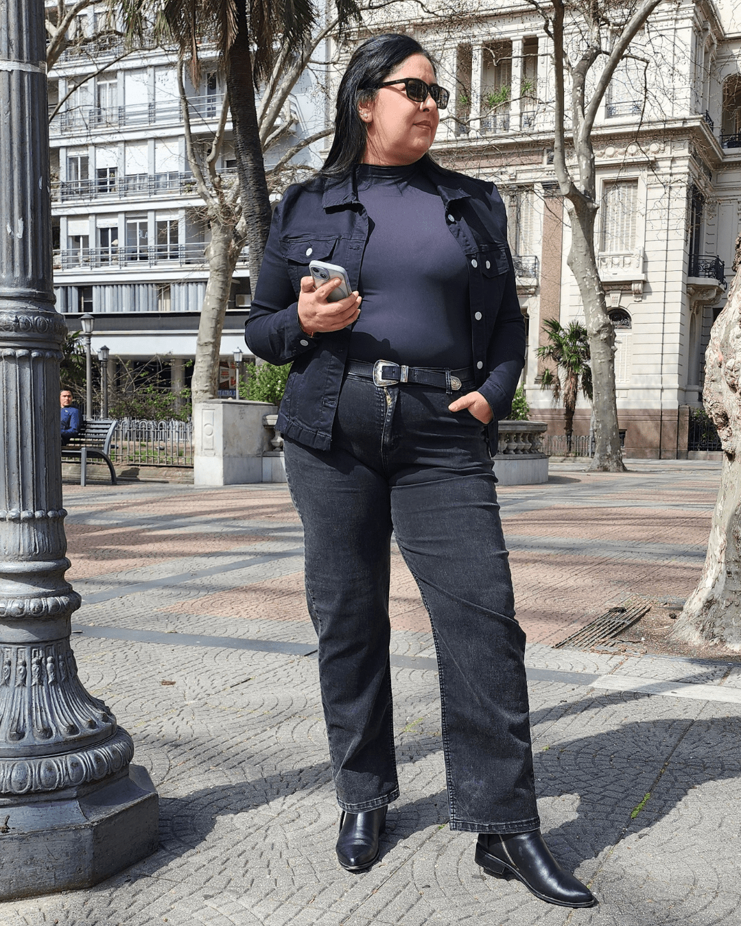 PANTALÓN JEAN RECTO - Gris Oscuro