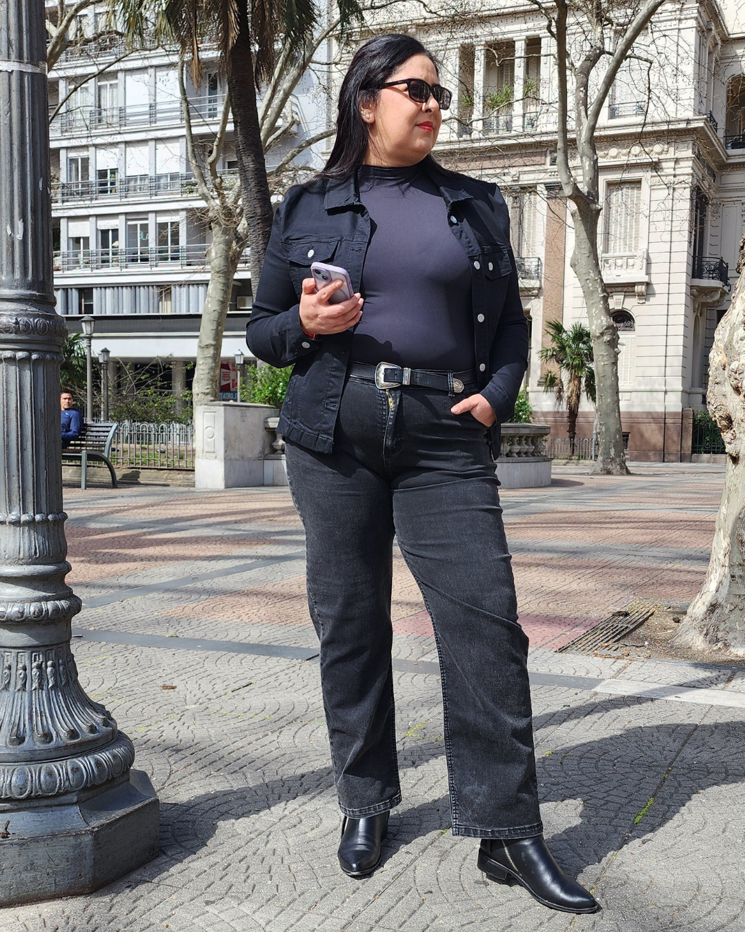 CAMPERA JEAN LONIA - Negro