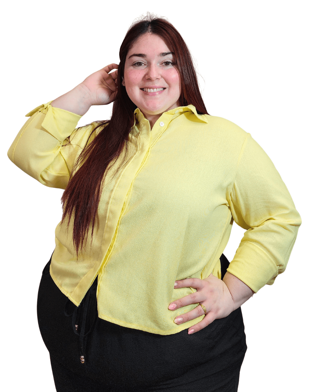 CAMISA ROMA LINO sin LAZO - Amarillo