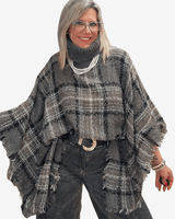 PONCHO LANA BOUCLÉ - Gris