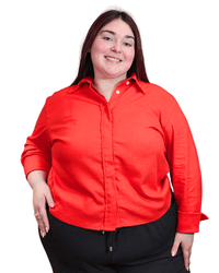 CAMISA ROMA LINO sin LAZO - Rojo