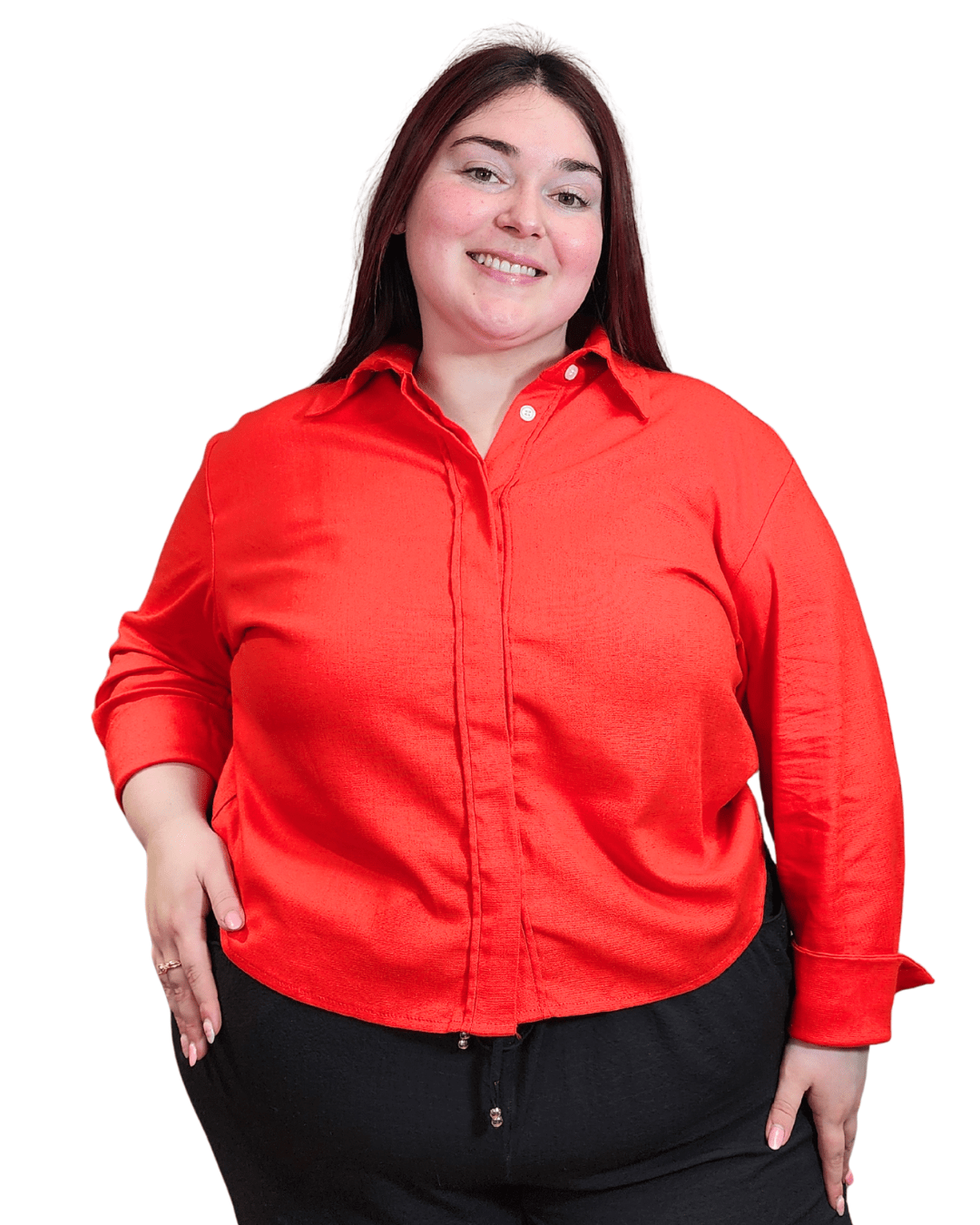 CAMISA ROMA LINO sin LAZO - Rojo