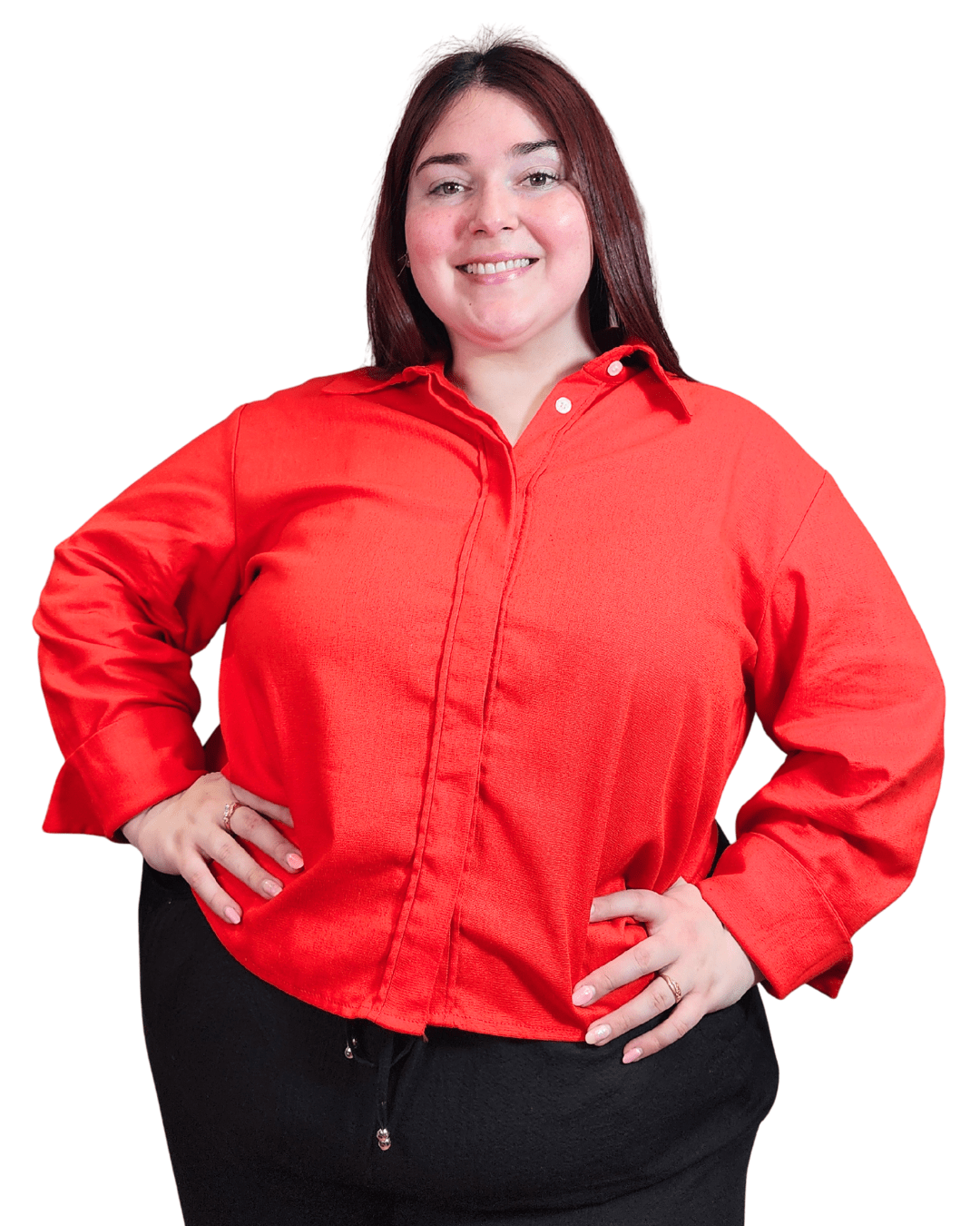 CAMISA ROMA LINO sin LAZO - Rojo