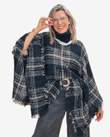 PONCHO LANA BOUCLÉ - Azul