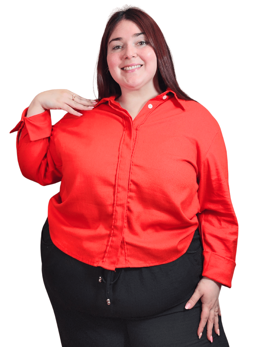CAMISA ROMA LINO sin LAZO - Rojo