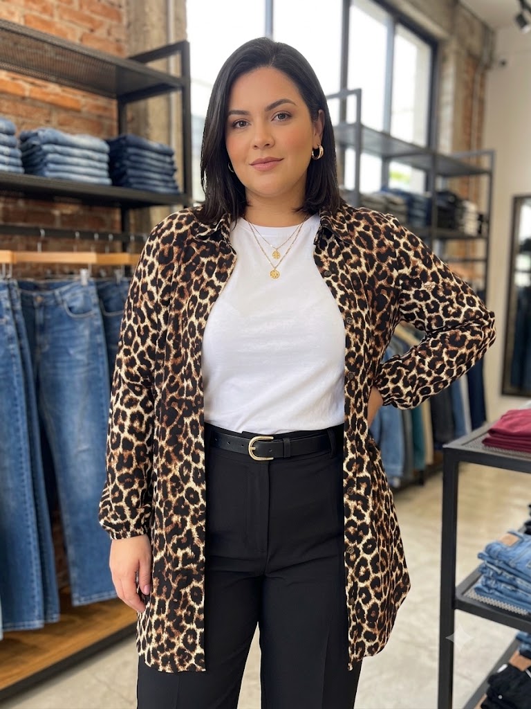 CAMISA LARGA BRAS - Animal Print