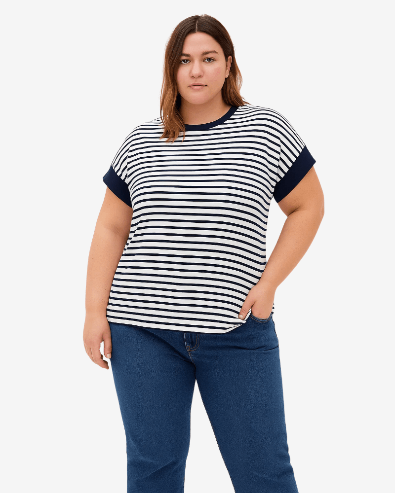 REMERA RAYADA - Azul y Blanco