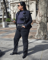 PANTALÓN JEAN RECTO - Gris Oscuro