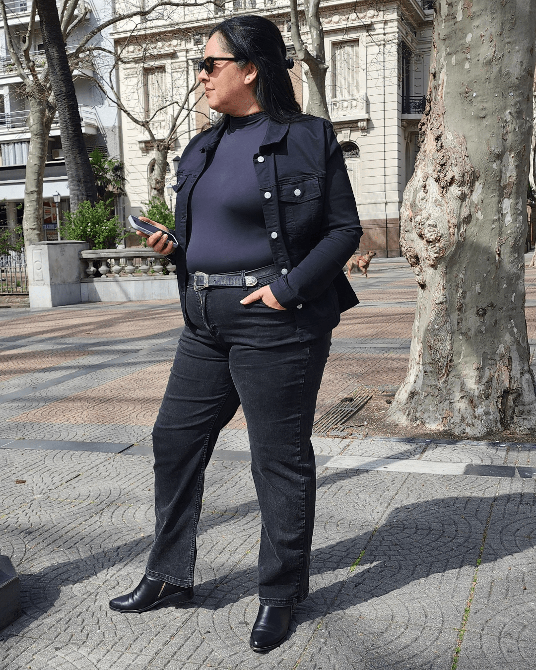 PANTALÓN JEAN RECTO - Gris Oscuro