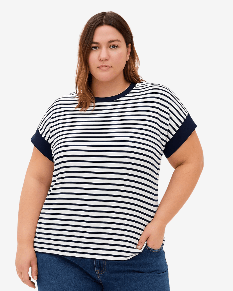 REMERA RAYADA - Azul y Blanco