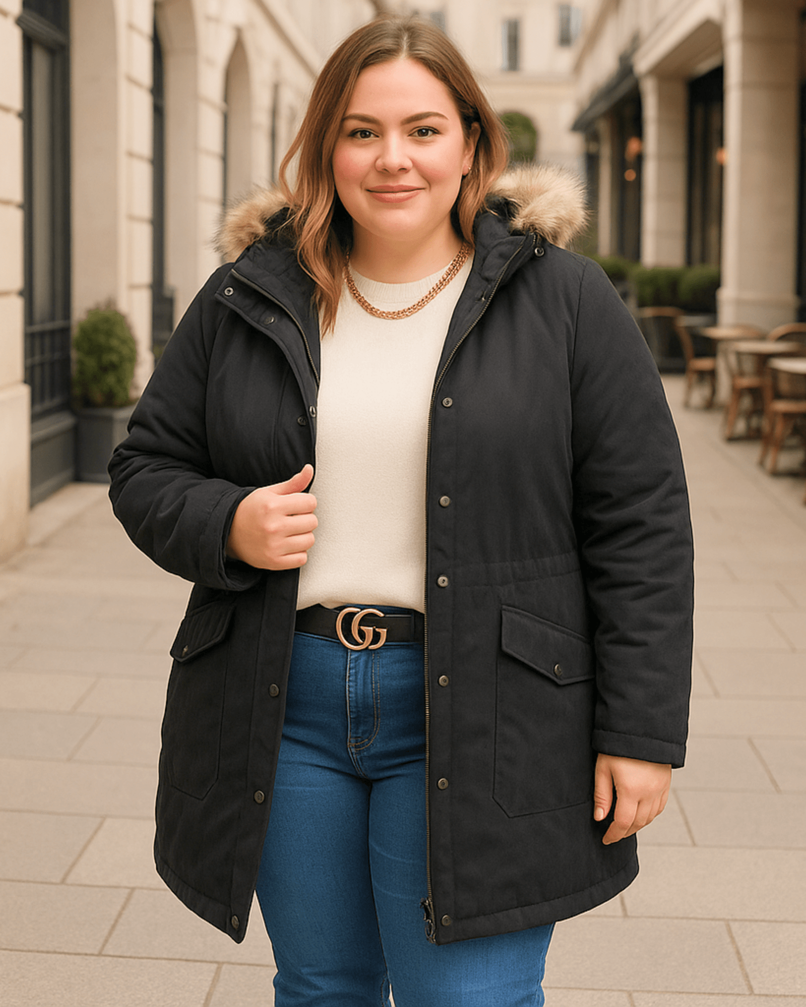 Campera Parka Gamuza Artica