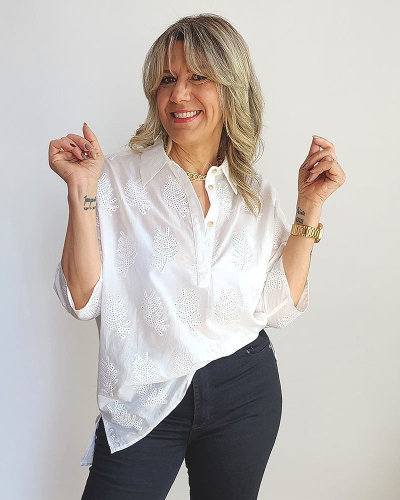 Blusa Camisa Bordada LOTO