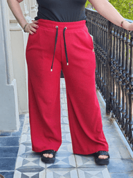 PANTALON PALAZZO de LANILLA - Rojo