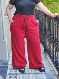 PANTALON PALAZZO de LANILLA - Rojo