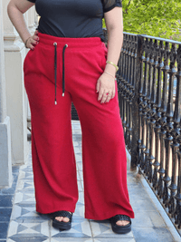 PANTALON PALAZZO de LANILLA - Rojo